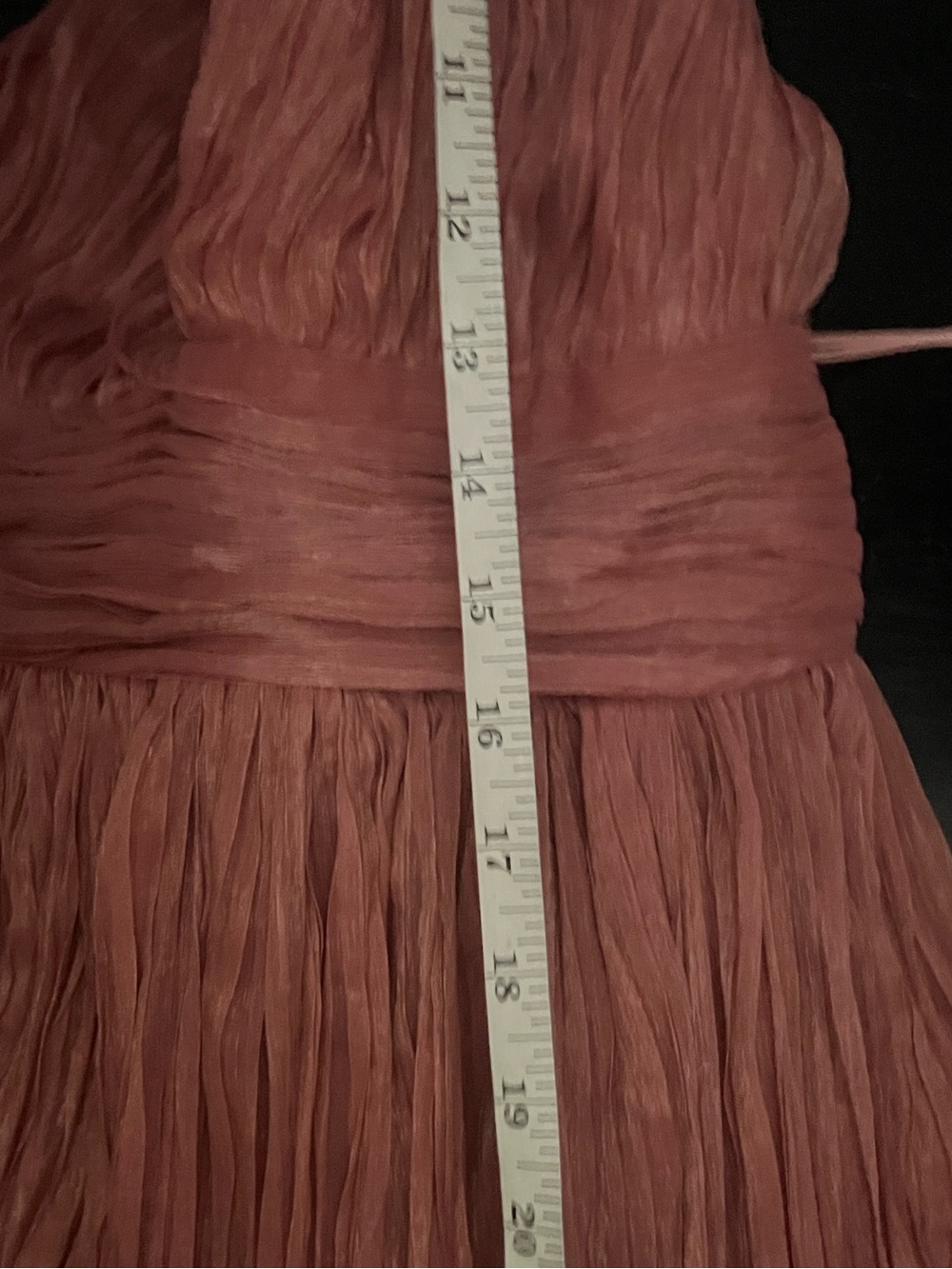 Meghan LA Rosa Tiered Dress Dusty Rose Crinkle Chiffon Boho Romantic Size 4/S - Picture 9 of 10
